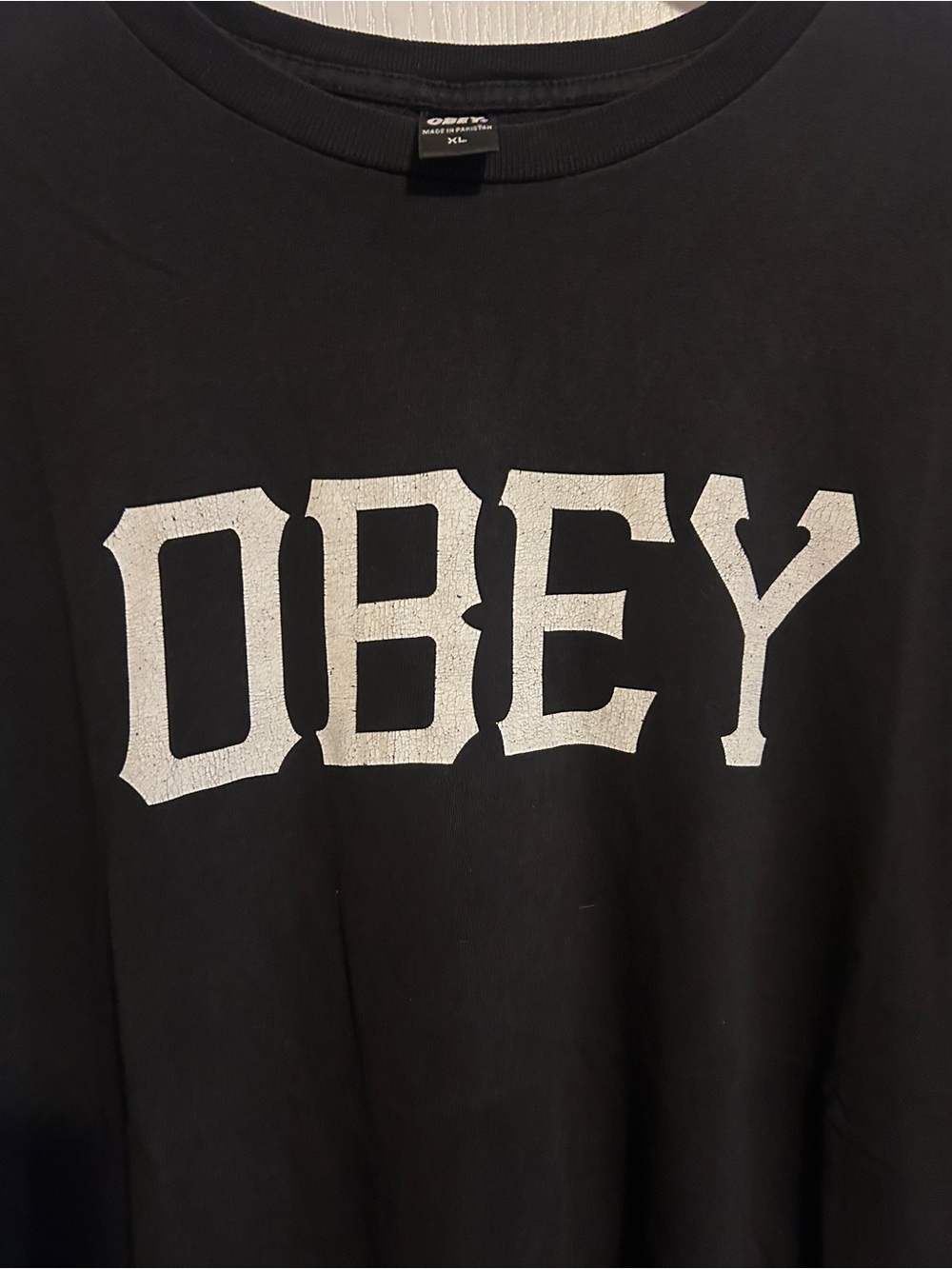Obey Black Tee with White Block Logo